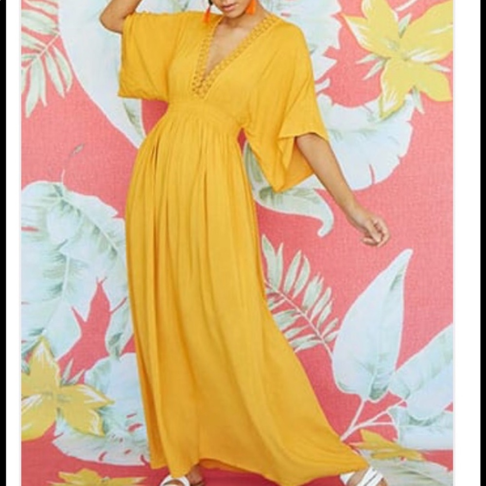 Yellow maxi dress